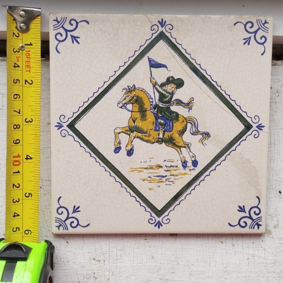 Tile mettlach soldier on horse made in germany - Picture 9 of 10